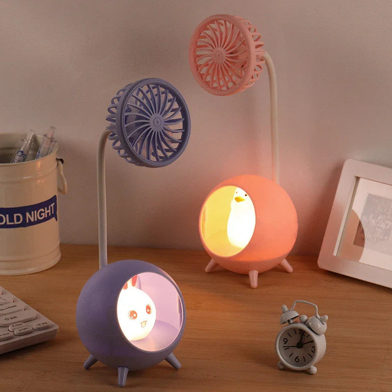 Astronaut Rabbit USB Desktop Fan with Night Light | Mini Fan
