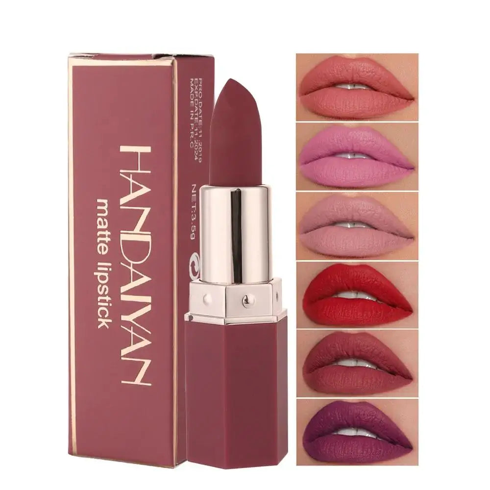 HANDAIYAN Matte Lipstick – 6 Shades, Long-Lasting & Moisturizing