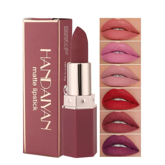 HANDAIYAN Matte Lipstick – 6 Shades, Long-Lasting & Moisturizing Matte Lipstick Oasis Select