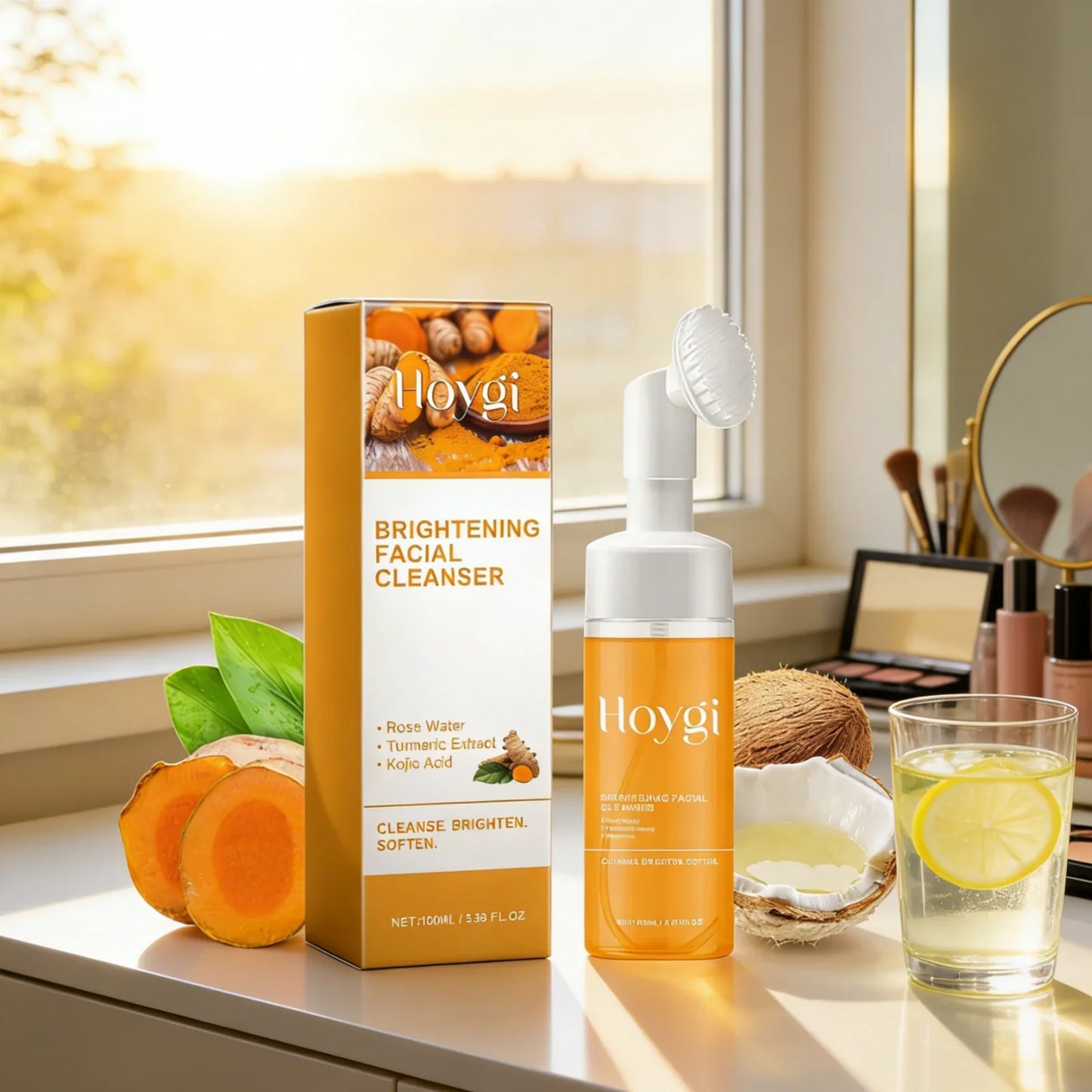 Hoygi Turmeric Foaming Facial Cleanser – Brightening Oil Control