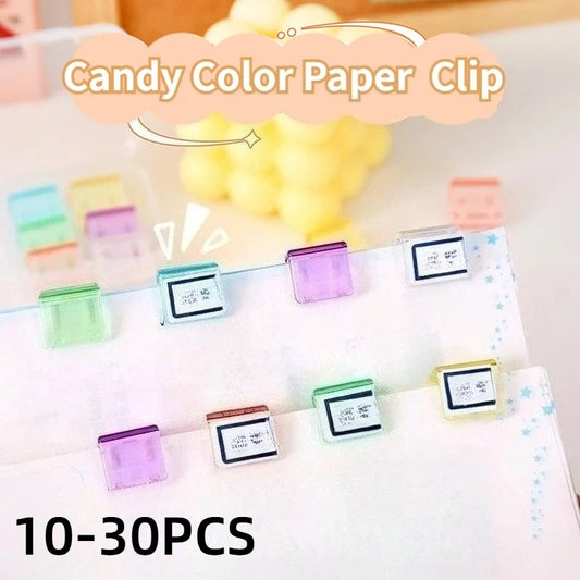 Candy Push Clip Paper Clips 10-30PCS | Transparent Bookmark Paper Clips Peaceful Pleasures Health and Wellness