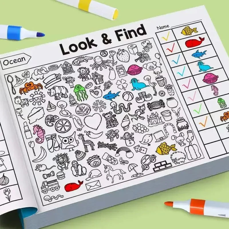 Look Find Shape Workbook Kids Drawing Notebook 32-Page Coloring Book
