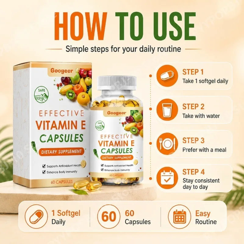 Googeer Vitamin E 400 IU Softgels | Non-GMO, Gluten Free