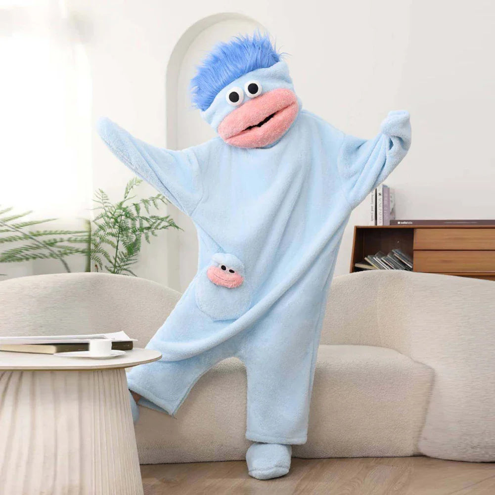 Monster Onesie Pajamas – Warm Coral Fleece Loungewear