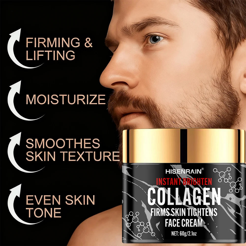 HISENRAIN Collagen & Retinol Face Cream for Men - Intense Moisture, Anti-Aging Hydration, Revitalizing Nourishing Skincare. Peaceful Pleasures Health and Wellness