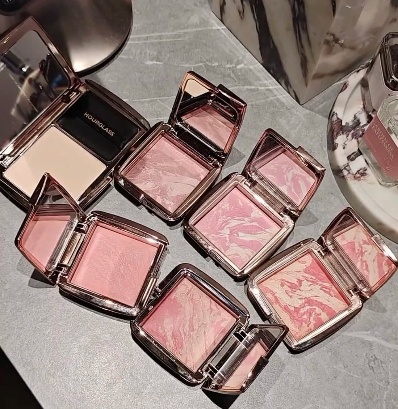 Hourglass Ambient Lighting Blush original Sexy Ethereal Glow Diffused Heat Mood Exposure soft natural matte lasting marble blush Peaceful Pleasures Health and Wellness