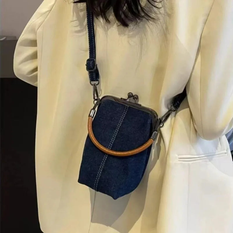 Cowboy Denim Crossbody Bag – Vintage Handcrafted Phone Tote Crossbody Bag Peaceful Pleasures Health and Wellness