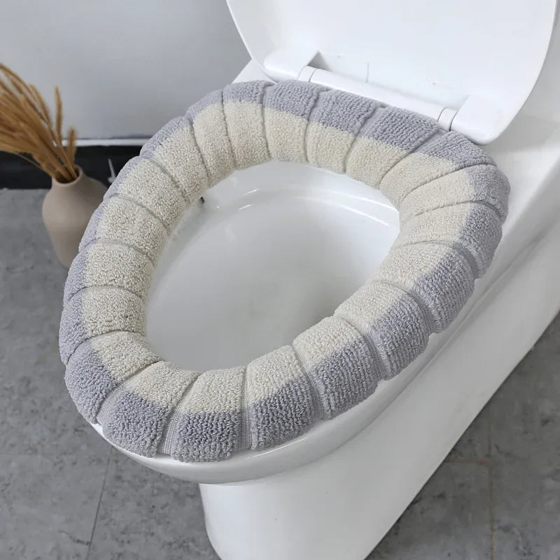 Soft Winter Warm Toilet Seat Cover – Washable & Universal Fit