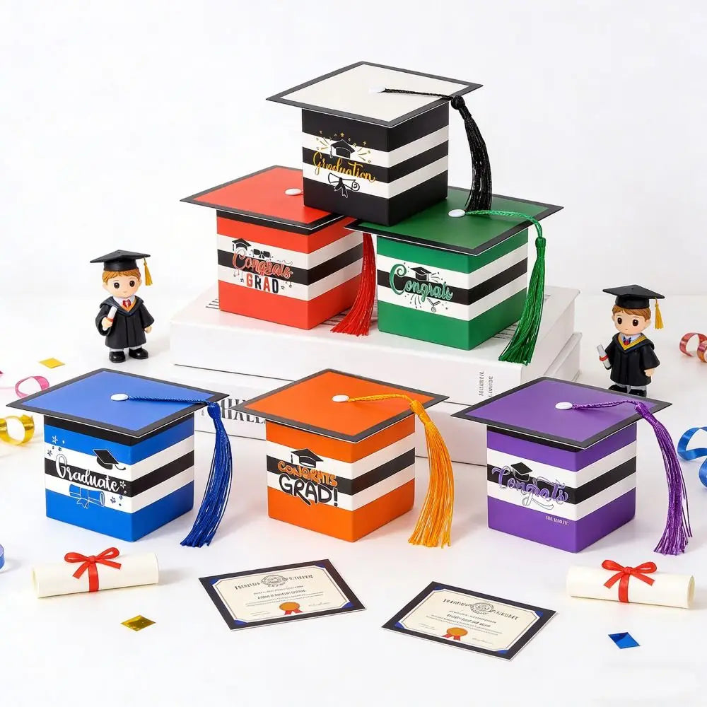 12-Pack Doctoral Hat Graduation Candy Boxes | DIY Party Favors