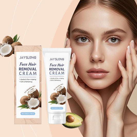 Jaysuing Coconut Facial Hair Removal Cream – Lip & Chin 50g Facial Depilatory Cream Oasis Select