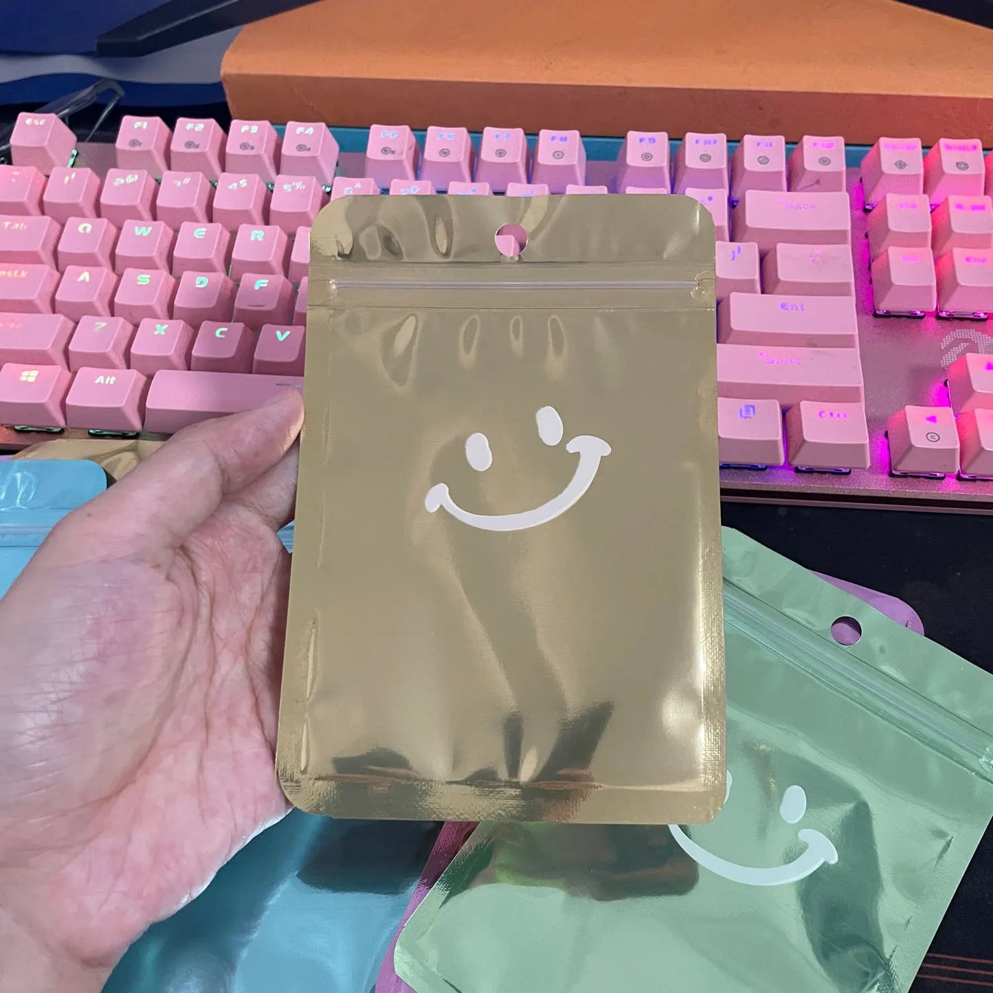 50Pcs Holographic Mylar Bags | Smell Proof Resealable Clear Window