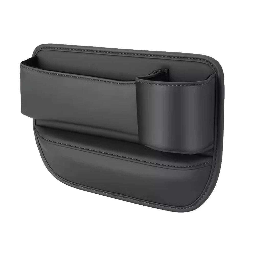Leather Car Seat Organizer with Cup & Phone Holder Peaceful Pleasures Health and Wellness Passenger Black spain