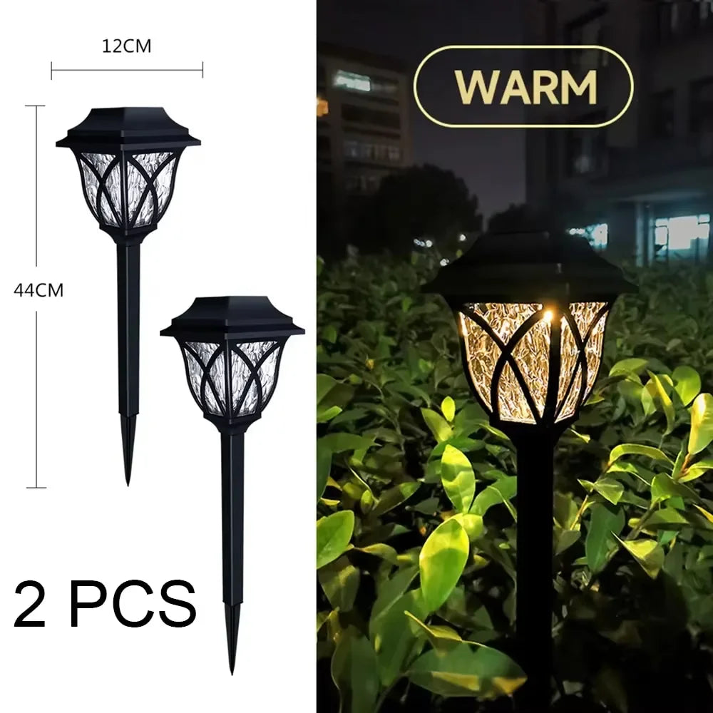 2/4 Pack LED Solar Lawn Lights Outdoor Waterproof Warm Light Model Garden Courtyard Walkway Villa Landscape Decorative Lights Peaceful Pleasures Health and Wellness warm light-2pcs