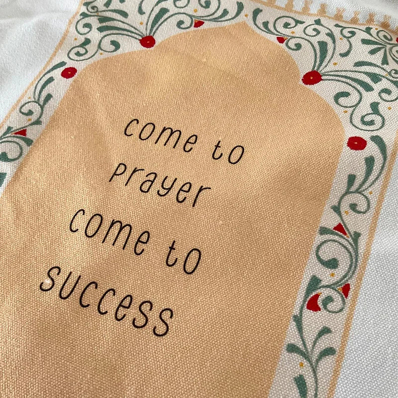 Come To Prayer Come To Success Islamic Muslim the Koran Tote Bag Ramadan Mubarak Eid Al-Fitr Family Kid Boy Girl Gifts Peaceful Pleasures Health and Wellness tote bag 34x42CM