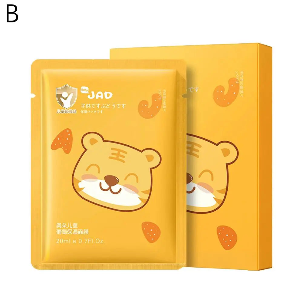 Cute Animal Cartoon Sheet Masks for Kids – 5pcs Gentle Moisturizing Spa Face Masks for Ages 3–15 Peaceful Pleasures Health and Wellness 5pcs-yellow