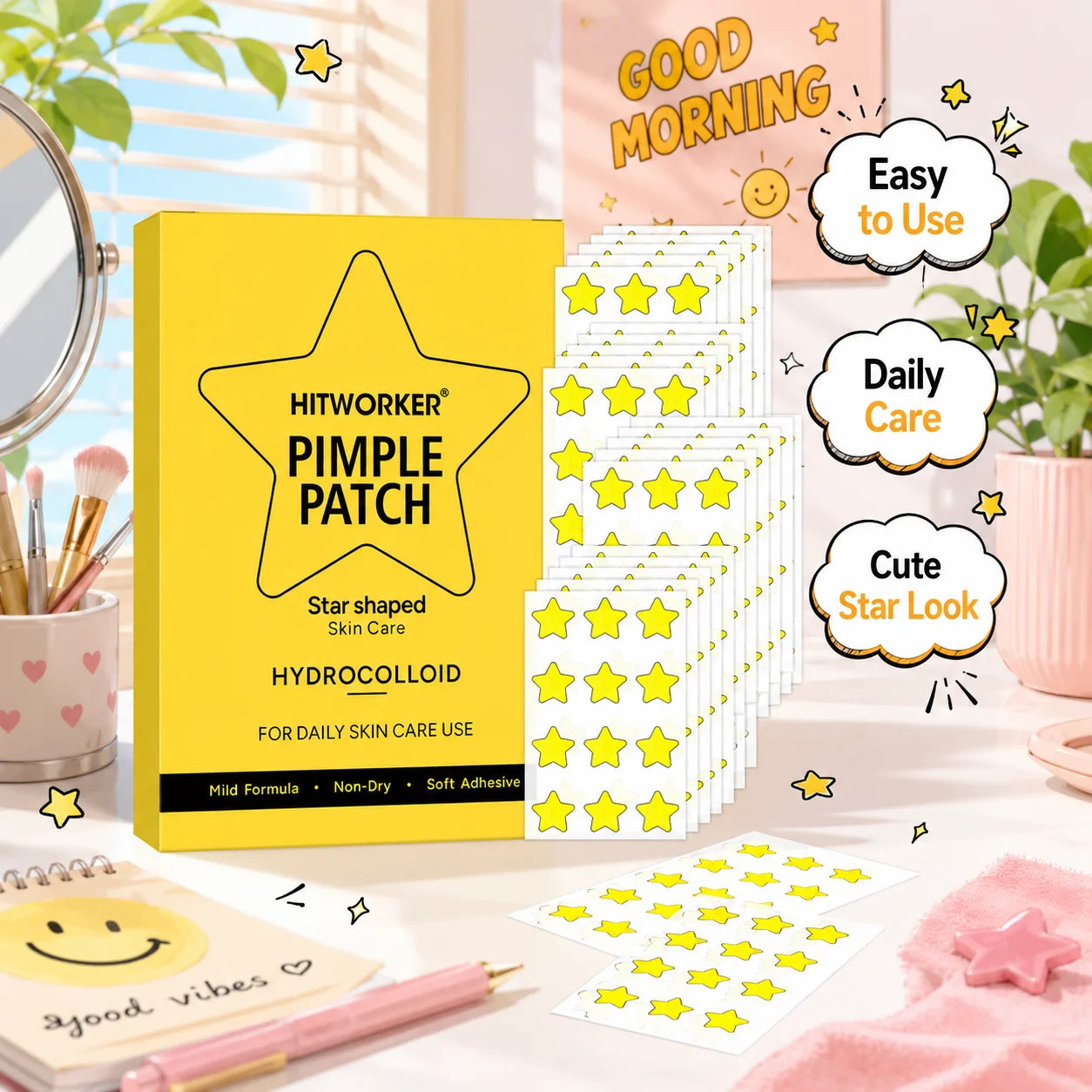 Yellow Star Hydrocolloid Spot Patches | 24/120pcs Skin Care