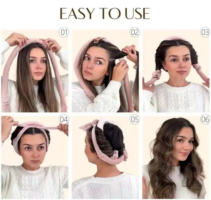 Heatless Curling Rod Headband – No-Heat Hair Roller Set