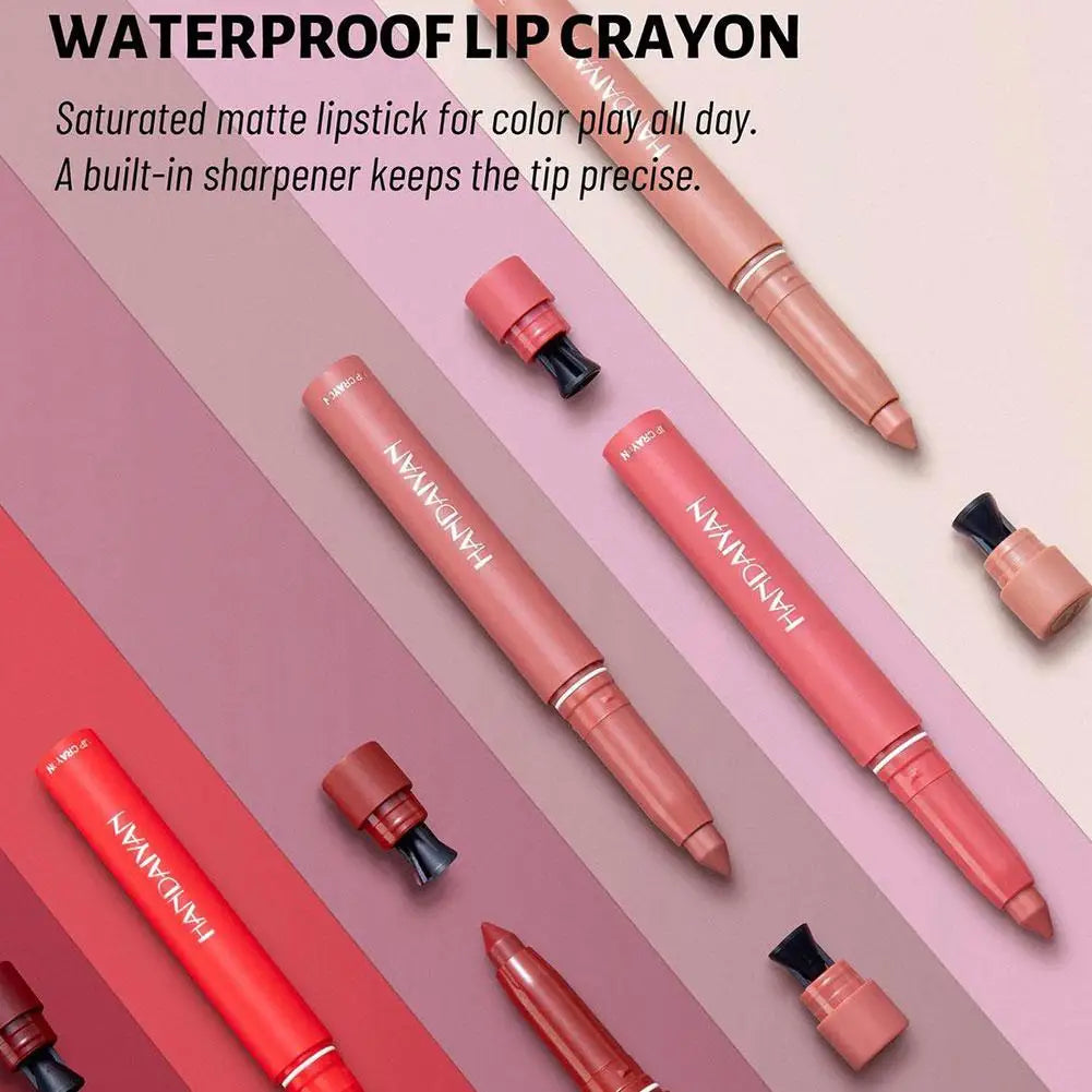 Waterproof Matte Lip Liner Crayon with Built-In Sharpener – Long-Lasting Velvet Lip Pencil (12 Shades) Peaceful Pleasures Health and Wellness