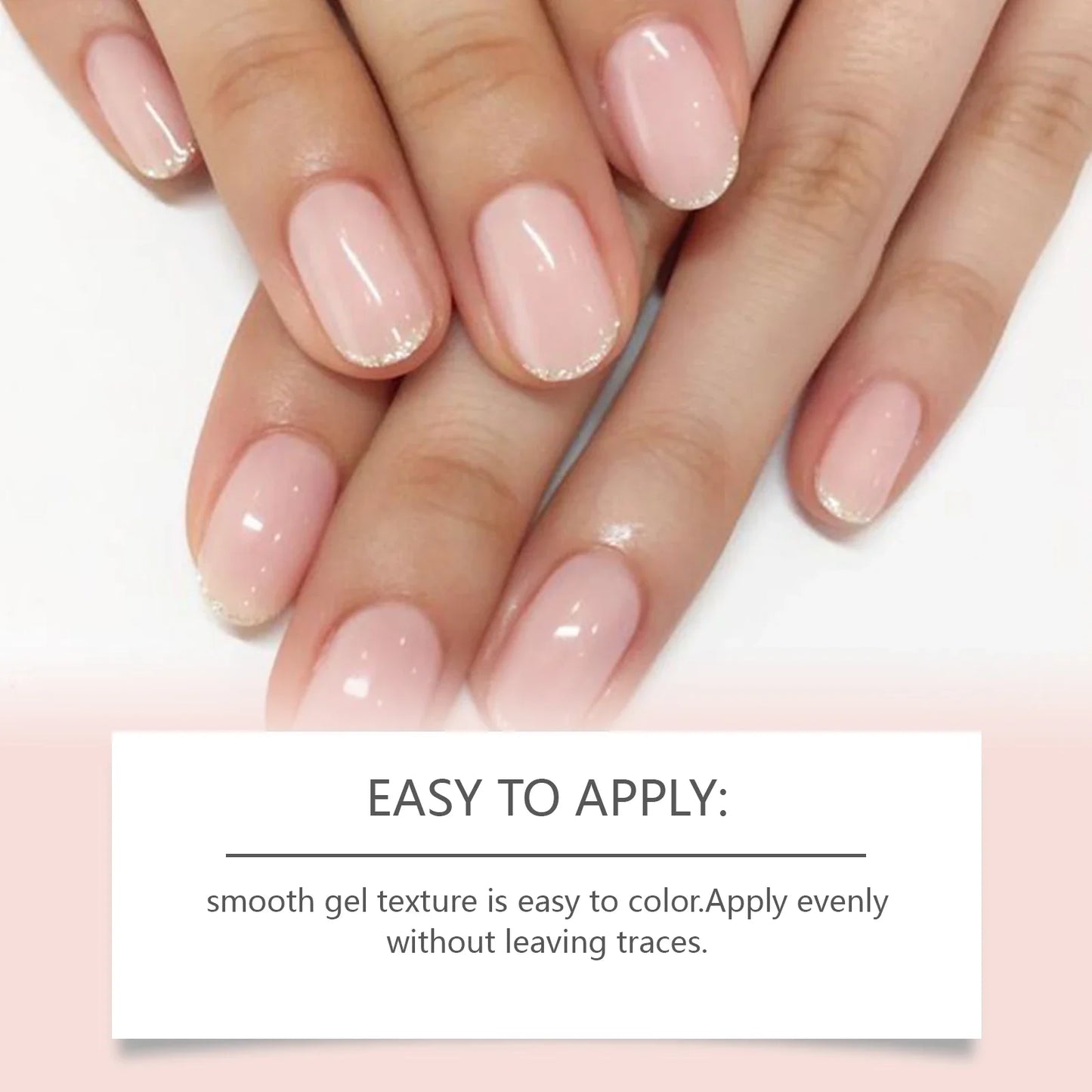 Eelhope Jelly Nail Polish – Transparent Pink Glitter, 10ml