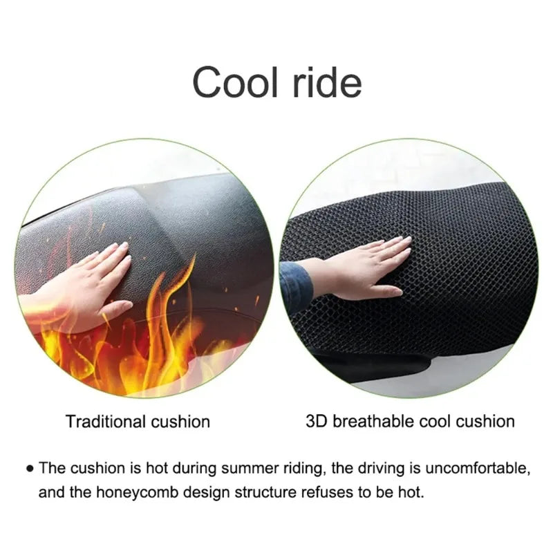 Universal Motorcycle Seat Cover – Breathable Mesh & Waterproof