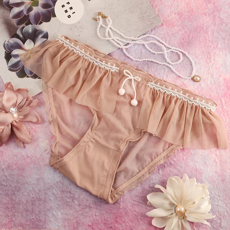 Fairy Floral Mesh Panties Women – Cotton Crotch Briefs
