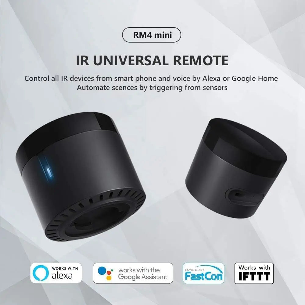 Broadlink Rm4 Mini Smart Remote Control Infrared Universal IR Audio Video Smart Home work with Google Home Alexa Peaceful Pleasures Health and Wellness