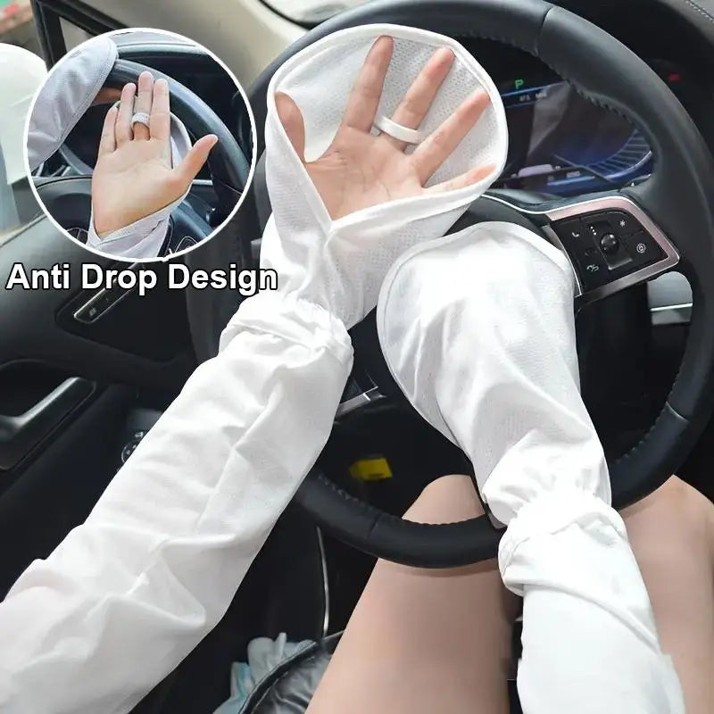 UV Sun Protection Fingerless Driving Gloves & Cooling Arm Sleeves UV Sun Gloves Peaceful Pleasures Health and Wellness