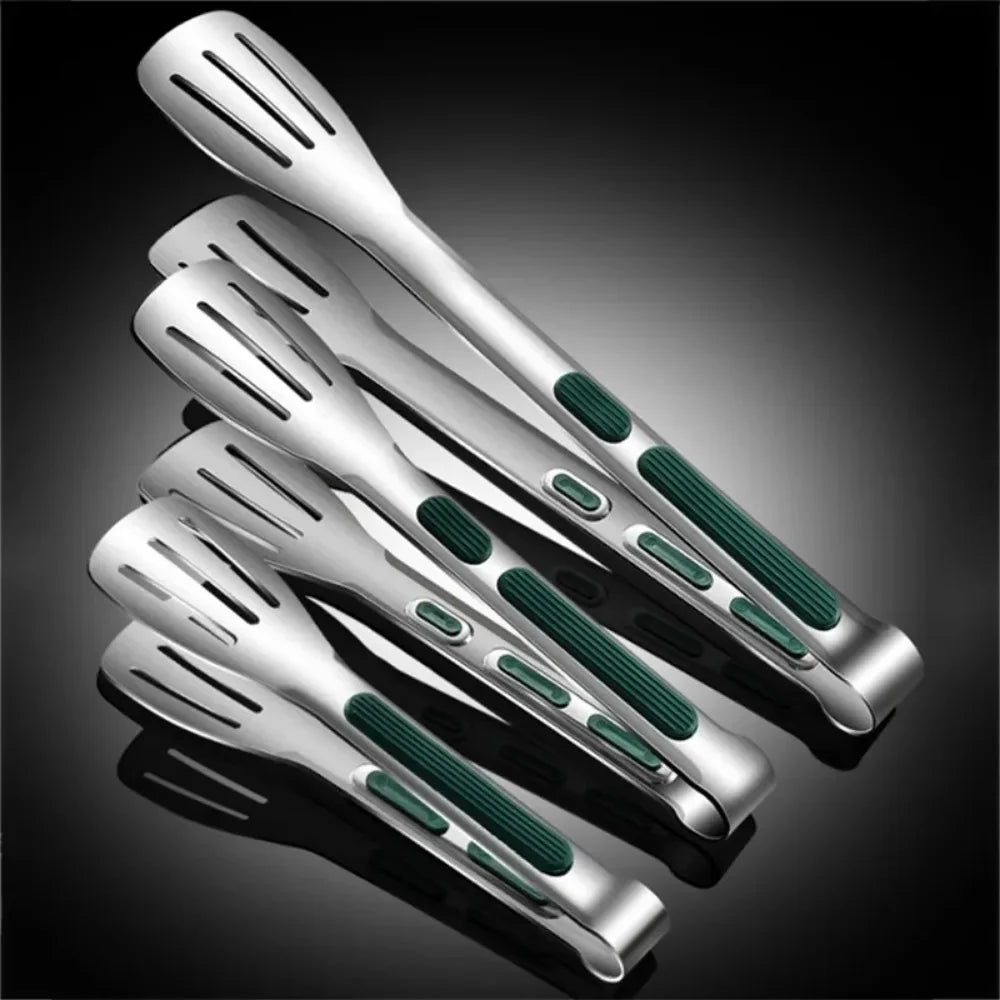304 Stainless Steel BBQ Food Tongs 7/9/12 Inch Grill Utensils