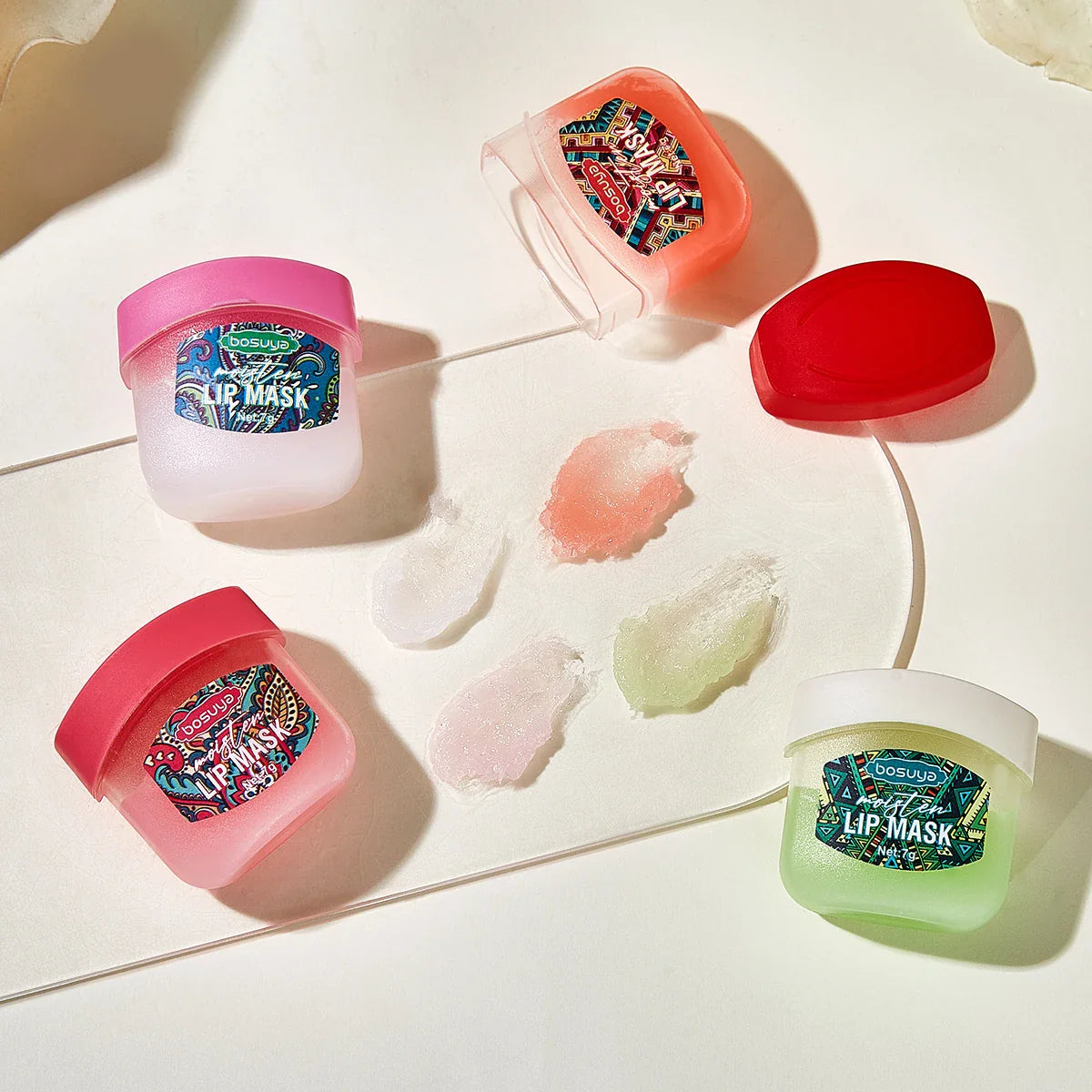 Bosuya 8-Pc Lip Mask & Hand Cream Set – Fruit Flavor Gift