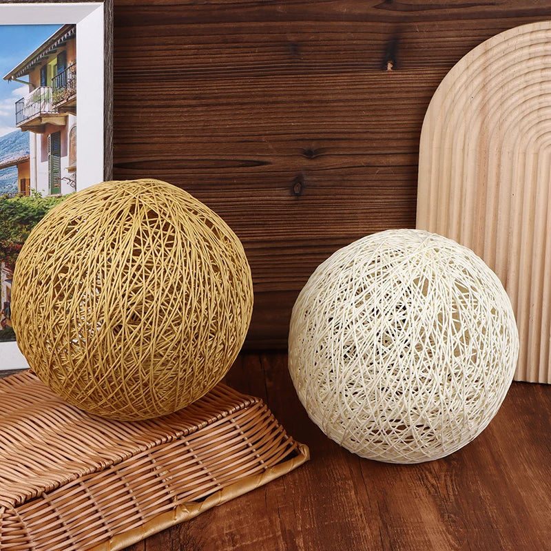 20cm Restaurant Bar Chandelier Rattan Ball Lampshade Handmade DIY Hand-woven Rattan Vine Ball Pendant Lampshade Light Lamp Shade Peaceful Pleasures Health and Wellness