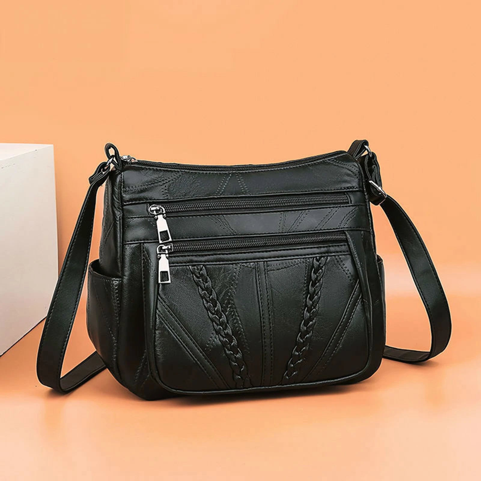 Lightweight Crossbody Shoulder Bag Mother Anti-Theft Multi-layer Bags with Zipper Closure for Pencils Textbooks Phone Tablet Peaceful Pleasures Health and Wellness
