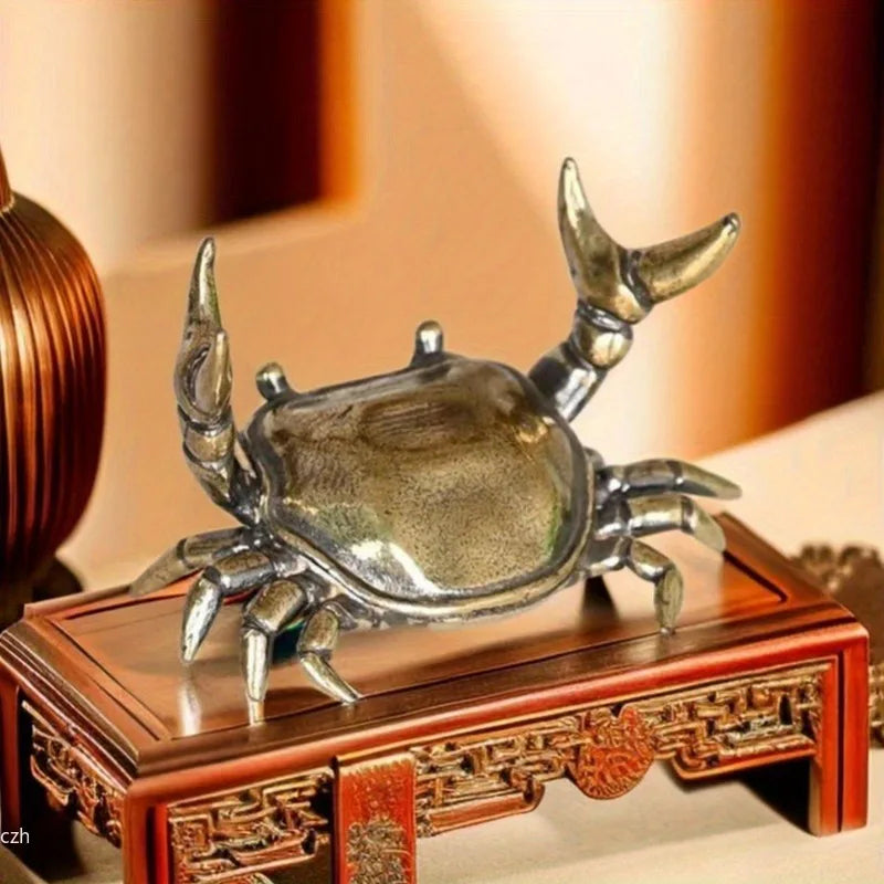 Pure Brass Crab Figurines Animal Statue Miniatures Copper Ornaments Home Office Desk Decoration Crafts Home Decor Nordic 1pcs Peaceful Pleasures Health and Wellness