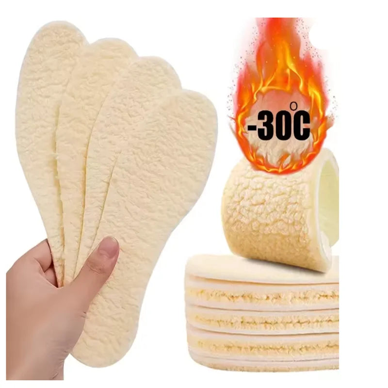 1/2/3/4Pair Adjustable Warm Insoles with Fleece and Thickened Lambskin Comfortable Cashmere and Cotton Insoles Snow Boots Peaceful Pleasures Health and Wellness