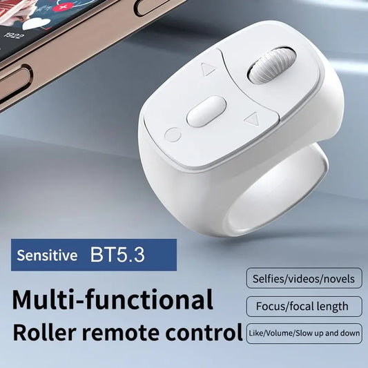 Bluetooth Ring Remote – Page Turner, Selfie & TikTok Clicker