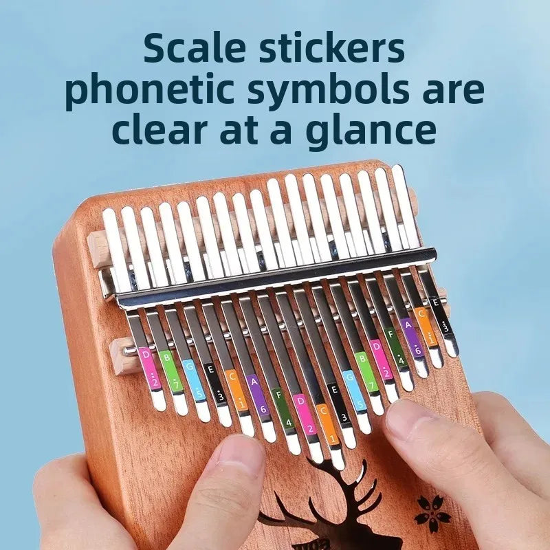 17 Key 21 Kalimba Scale Sticker Thumb Finger Piano Note Stickers Tabs