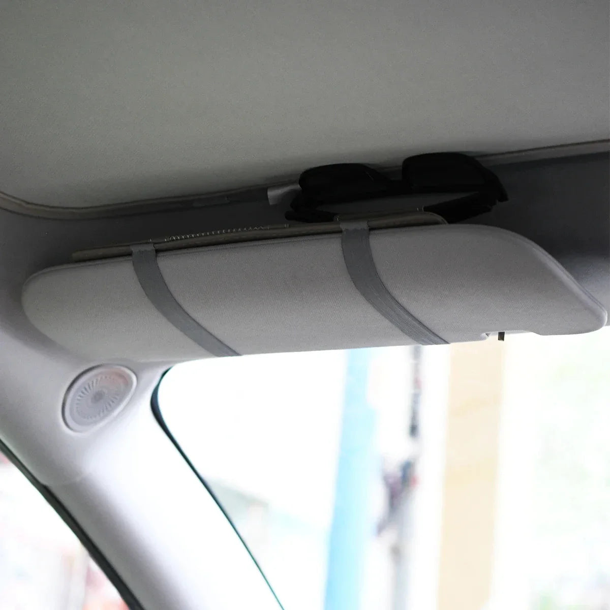 PU Leather Car Sun Visor Organizer – Multi-Pocket Holder