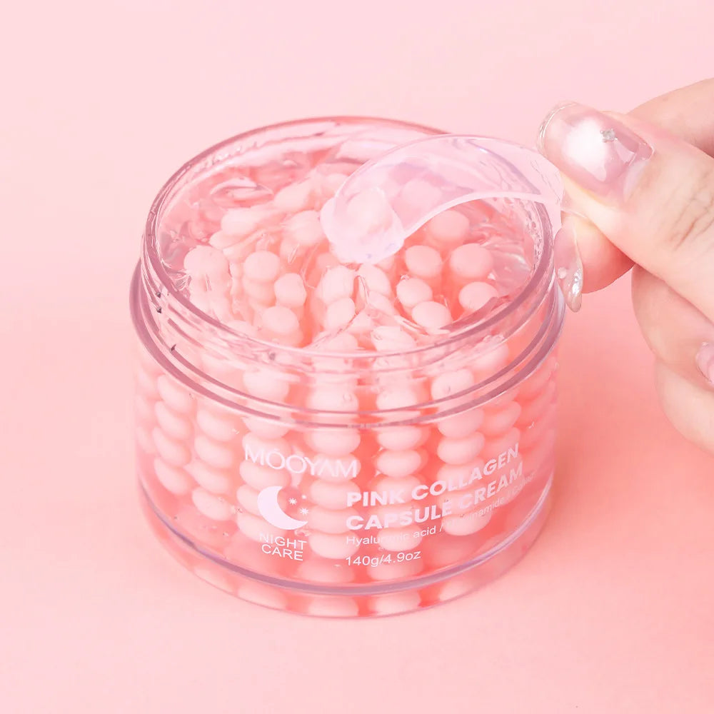 140g Anti Wrinkle Pink Collagen Capsule Cream Collagen Face Anti Aging Gel Firming Repairing Fade Lines Korean Skin Care Product Peaceful Pleasures Health and Wellness