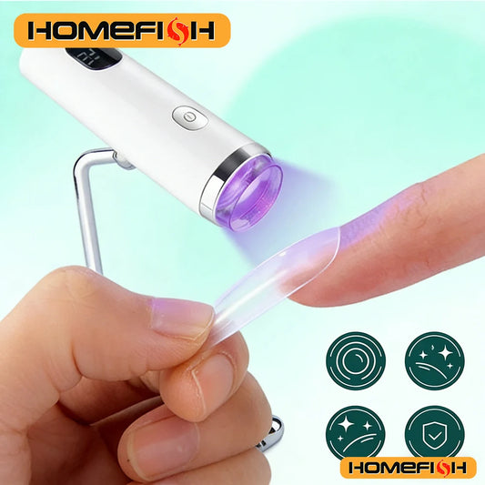 One-character nail art lamp, UV LED, small handheld drying lamp, quickly cures all nail polish removers Peaceful Pleasures Health and Wellness