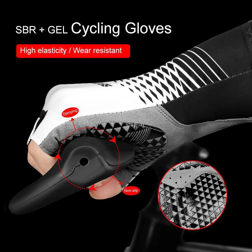1Pair Cycling Bike Gloves,5MM Padded Half Finger Bicycle Gloves,Summer Road Bike Gloves for Cycling,Running,Working Out Peaceful Pleasures Health and Wellness
