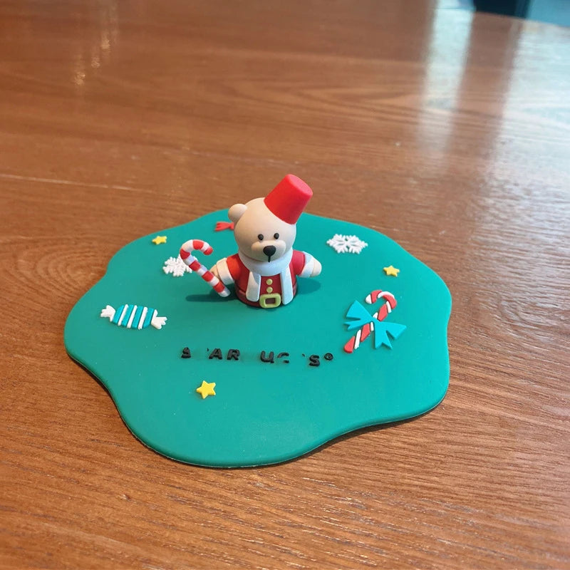 Food-grade Silicone Cup Cover Drinking Cup Cover Cute Cartoon Dustproof Universal Cup Cover Coffee Cup Cover Peaceful Pleasures Health and Wellness 19