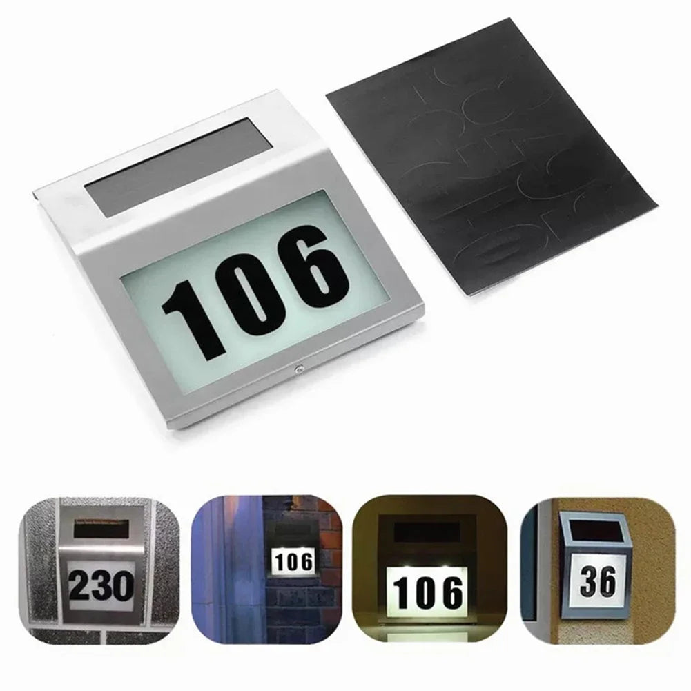 Waterproof Outdoor LED Solar Wall Light House Number Light Address Sign Illuminate for Home Garden Door Plate Wall Lamp Peaceful Pleasures Health and Wellness