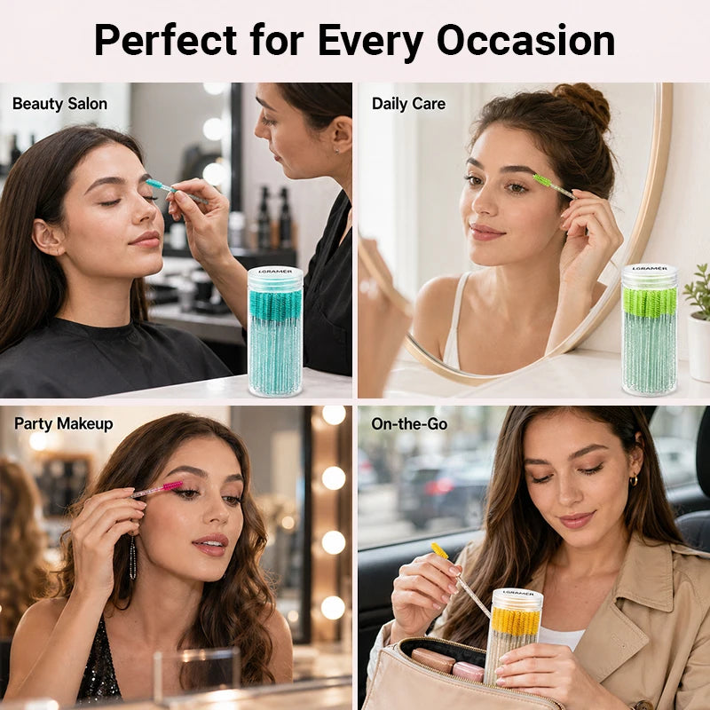 Multiple colors 50/100 pcs Extension Eyelash brush Disposable Eye lashes Make Up Brushes Mascara Wand Applicator Makeup tools Peaceful Pleasures Health and Wellness