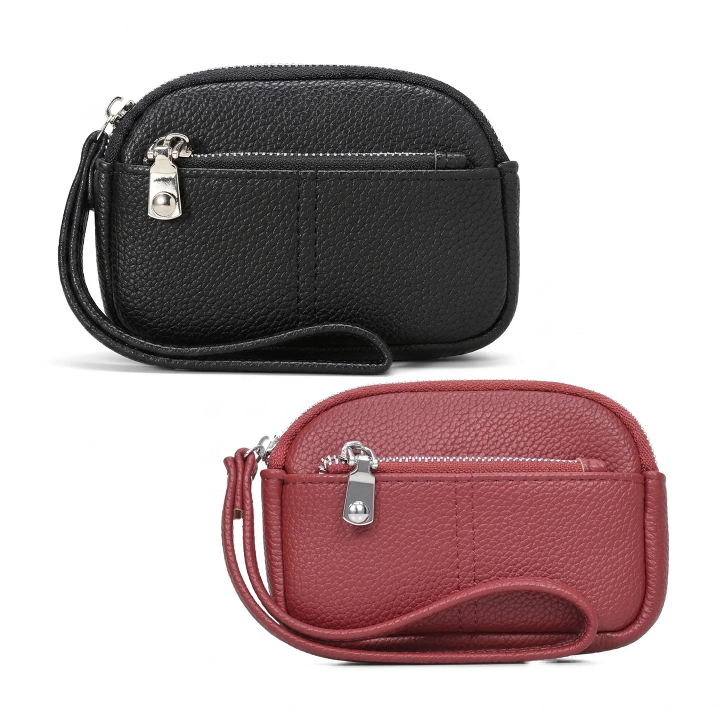 Korean Style Double Zipper Mini Pouch Key And Coin Organizer Bag With Large Capacity Peaceful Pleasures Health and Wellness