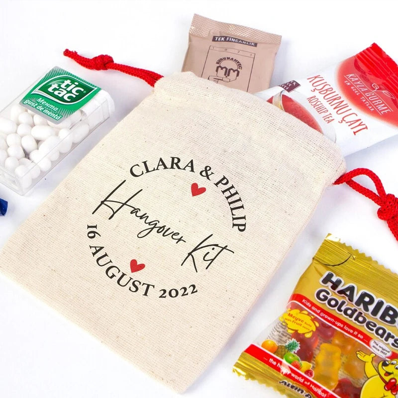 5pcs Personalized Hangover Kit Gifts Bag Custom Wedding Party Recover Kit Bags Bachelorette Party Bridal Shower Decorate Gifts Peaceful Pleasures Health and Wellness