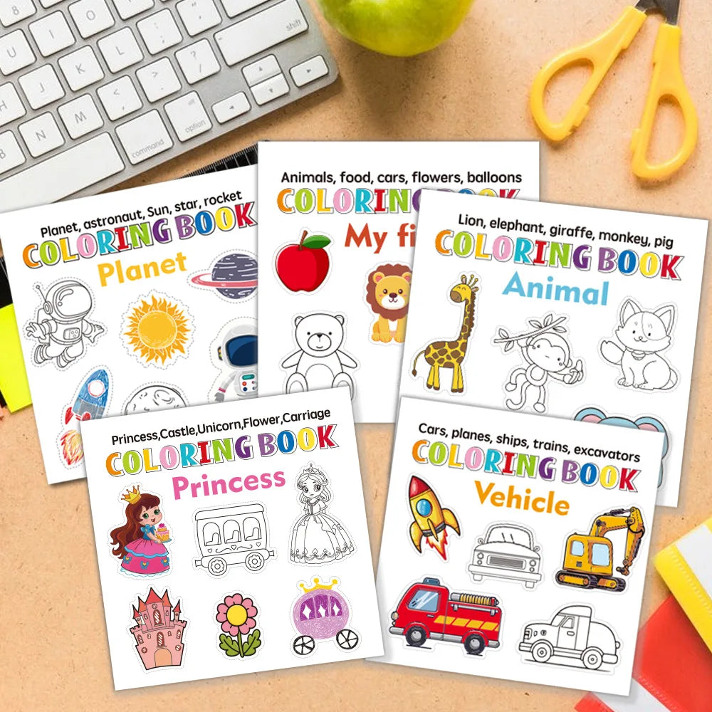 50 Mini Portable Doodle Books Student Decompression Coloring Various