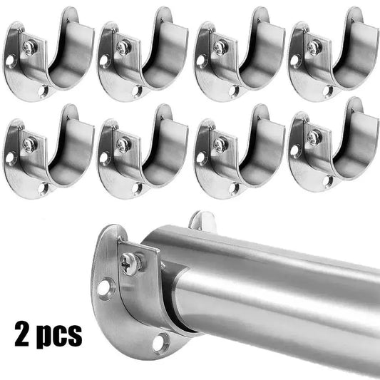 Stainless Steel Closet Rod Brackets Flange Seat Set of 2 Closet Rod Brackets Oasis Select