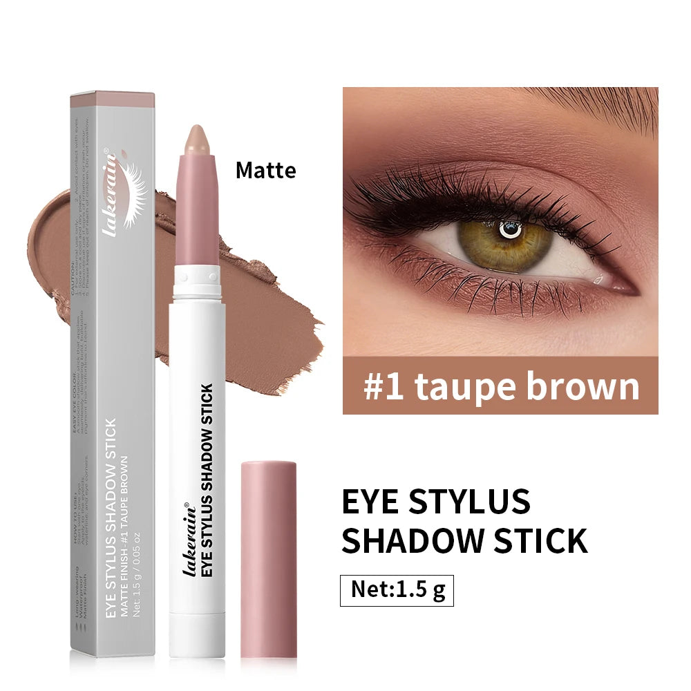 10 Colors Eyeshadow Sticks Long Lasting Waterproof Shimmer Glitter And Matte High Pigmented Eyeshadow Pencil Crayon Makeup Peaceful Pleasures Health and Wellness 1taupe brown