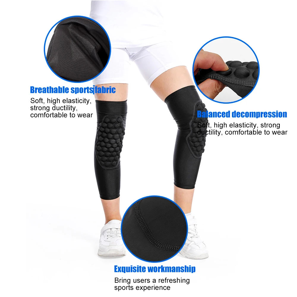 1Pcs Sports Kneepad Honeycomb Kids Child Knee Pads Basketball Gym Knee Protector Braces Support Football Compression Leg Sleeves Peaceful Pleasures Health and Wellness
