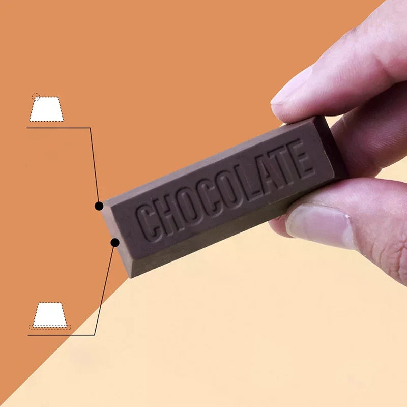3-Pack Chocolate Design TPR Erasers – Fun Novelty Stationery
