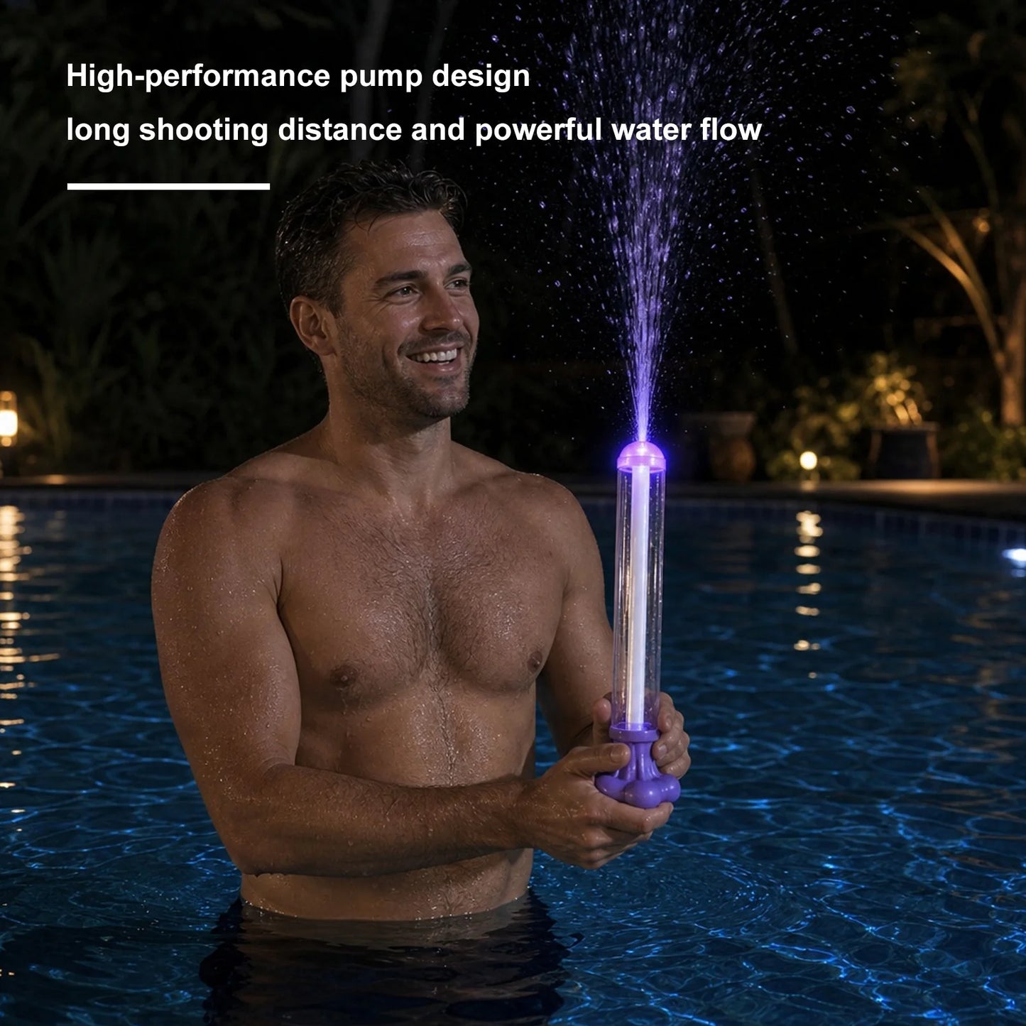 LED Glowing Rainbow Water Blaster Pops Like Magic Creativity Squirt Water Blaster Guns for Pool Party Outdoor Summer Water Games Peaceful Pleasures Health and Wellness